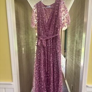 Baltic Born Marseille Embossed Dress in Lavender